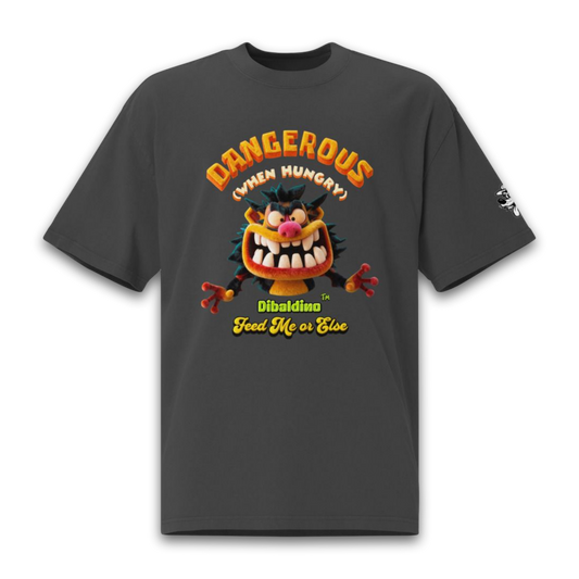 Dangerous When Hungry Monster – Oversized Cotton T-Shirt