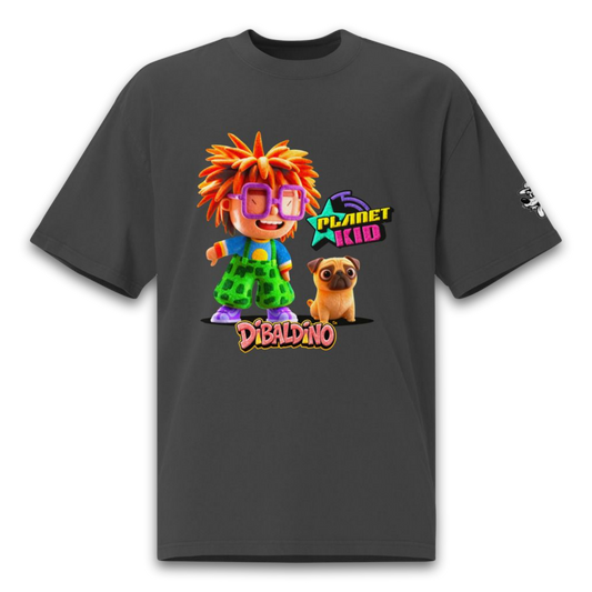 Planet Kid & Pug Buddy – Oversized Cotton T-Shirt