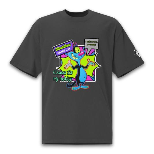 Chaos Cat Neon Edition – Oversized Cotton T-Shirt