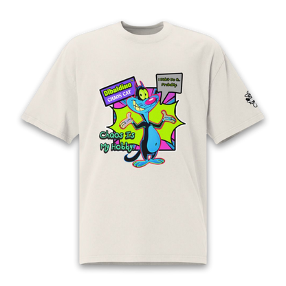 Chaos Cat Neon Edition – Oversized Cotton T-Shirt