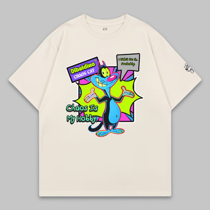 Chaos Cat Neon Edition – Oversize Baumwoll-T-Shirt