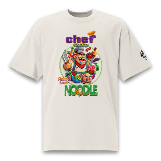 Crazy Noodle Chef – Oversized Cotton T-Shirt