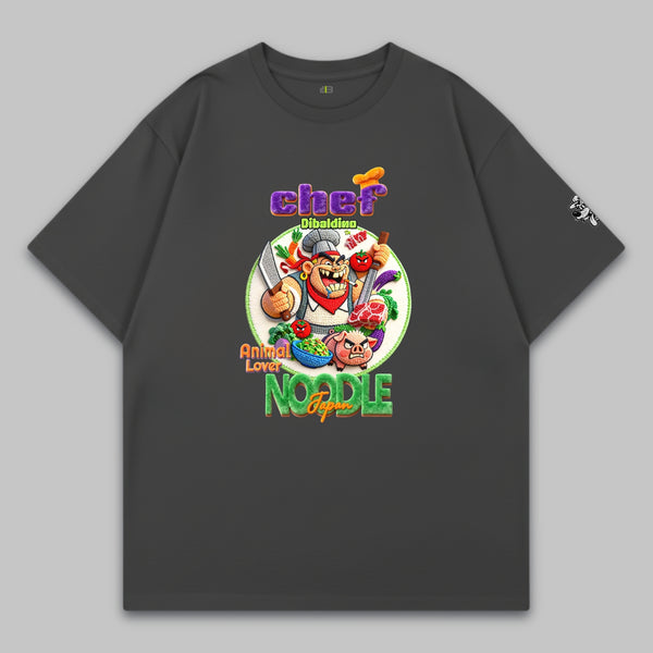 Crazy Noodle Chef – Oversize Baumwoll-T-Shirt