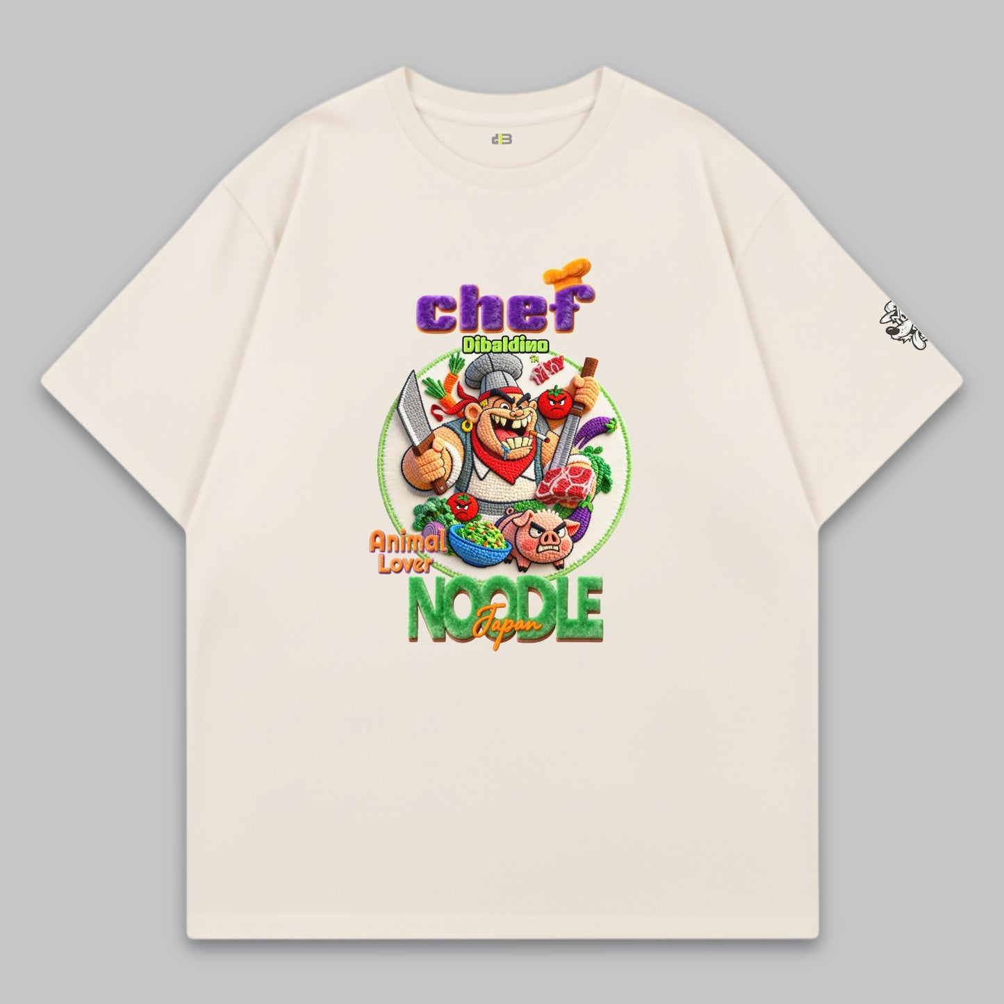 Crazy Noodle Chef – Oversized Cotton T-Shirt
