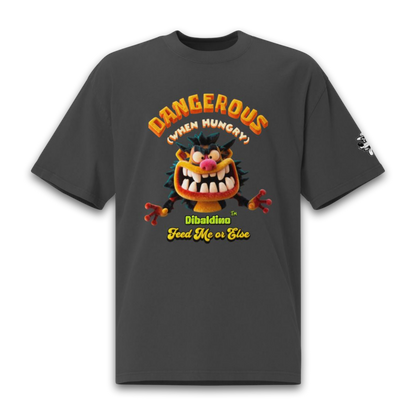 Dangerous When Hungry Monster – Oversized Cotton T-Shirt