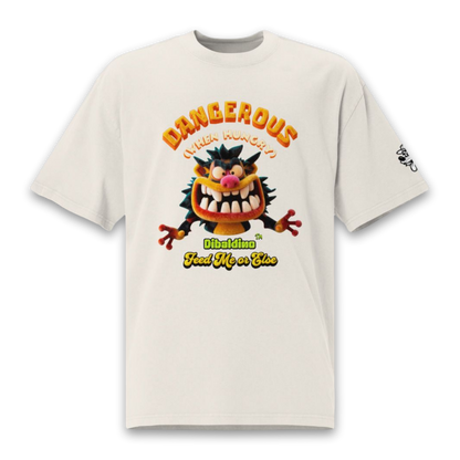 Dangerous When Hungry Monster – Oversized Cotton T-Shirt