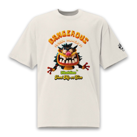 Dangerous When Hungry Monster – Oversized Cotton T-Shirt