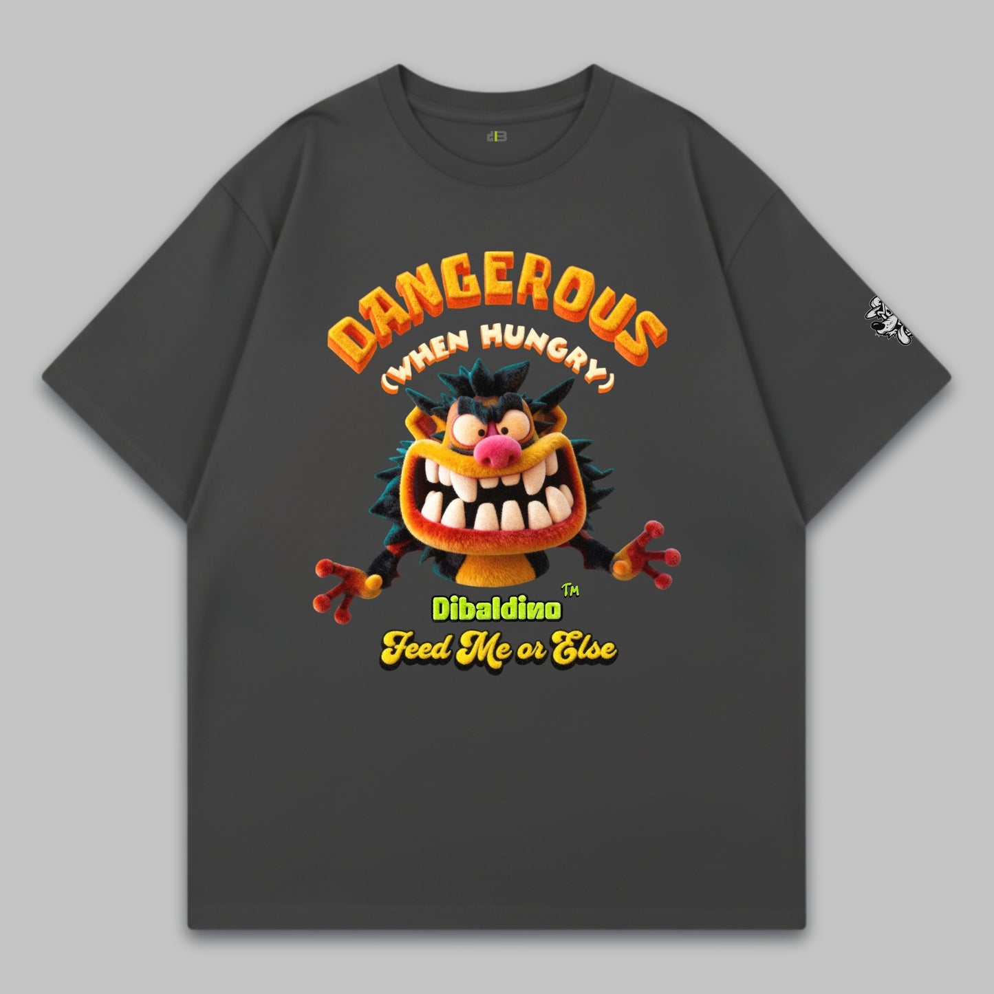 Dangerous When Hungry Monster – Oversized Cotton T-Shirt