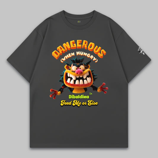 Dangerous When Hungry Monster – Oversized Cotton T-Shirt