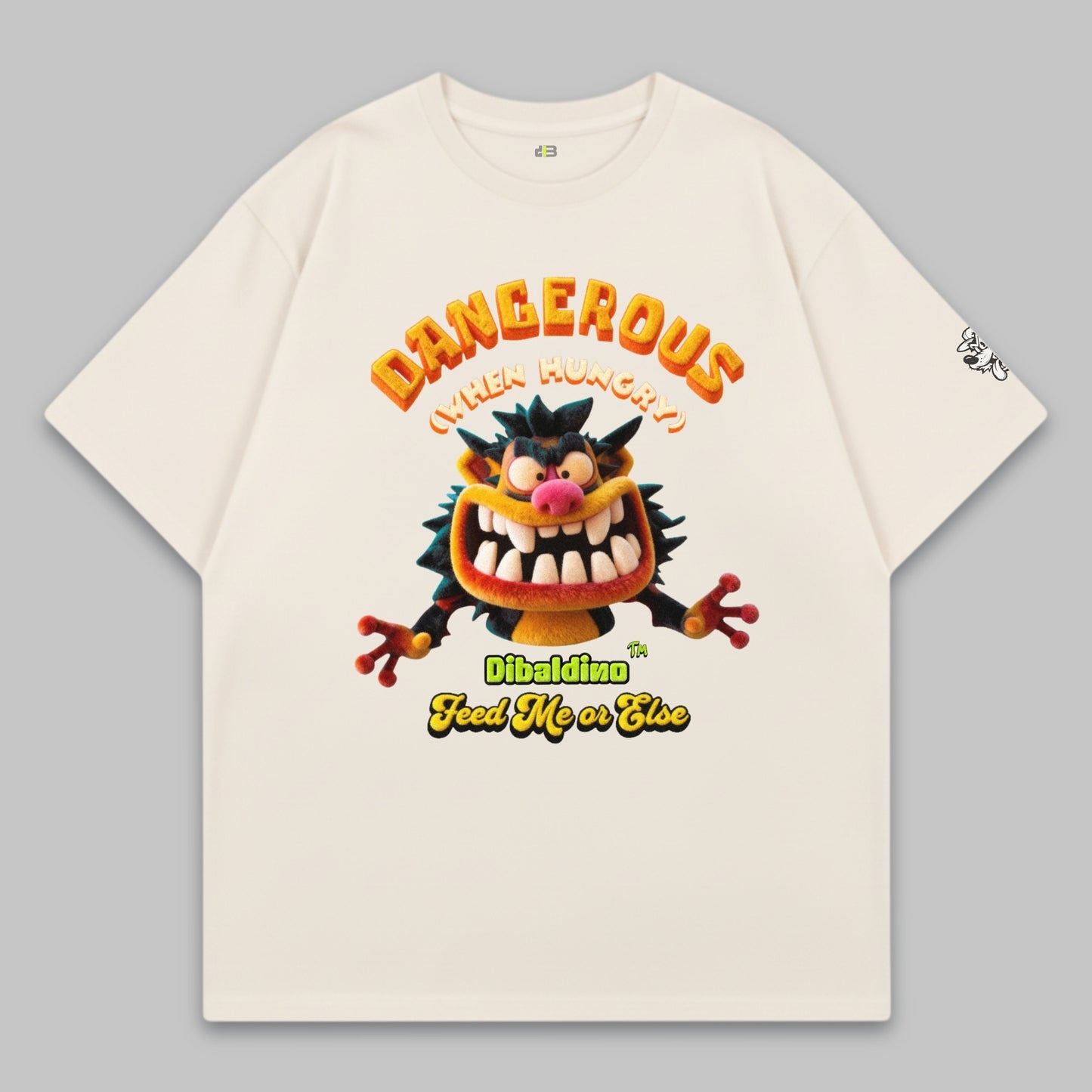 Dangerous When Hungry Monster – Oversized Cotton T-Shirt