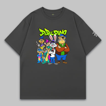 Gangster Toon Crew – Oversize Baumwoll-T-Shirt