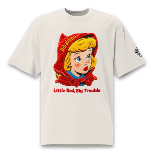 Little Red Big Trouble – Oversized Cotton T-Shirt