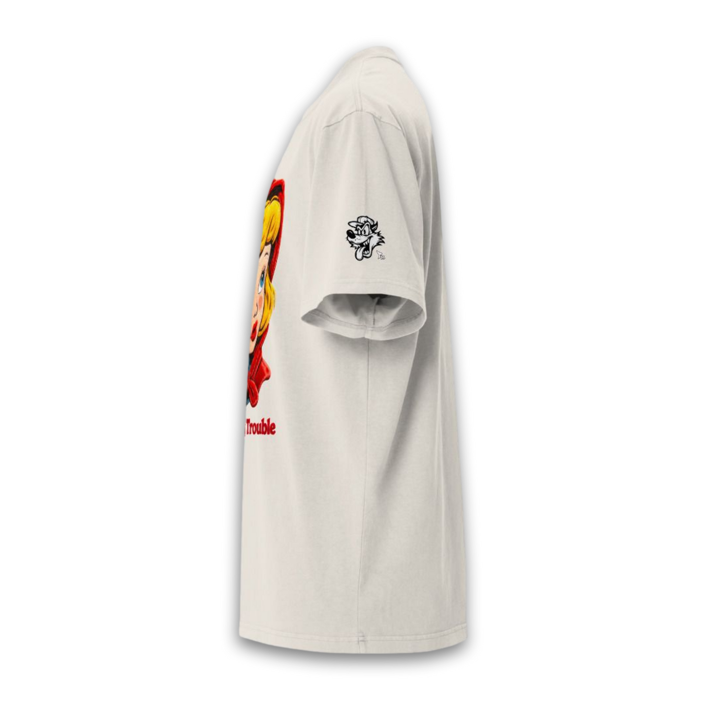 Little Red Big Trouble – Oversized Cotton T-Shirt