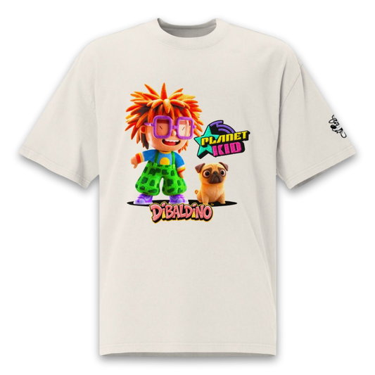 Planet Kid & Pug Buddy – Oversized Cotton T-Shirt