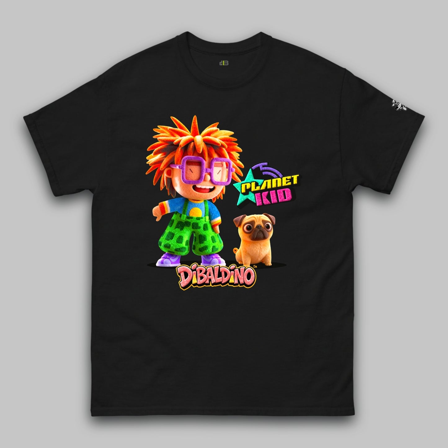 Planet Kid & Pug Buddy – Klassisches Unisex-T-Shirt