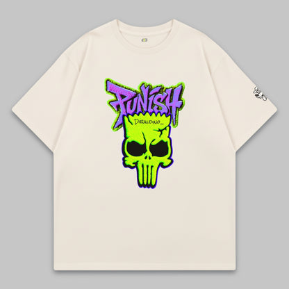 Punish Neon Skull – Oversized Cotton T-Shirt