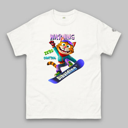 Warning: Zero Control Cat Rider – Klassisches Unisex-T-Shirt
